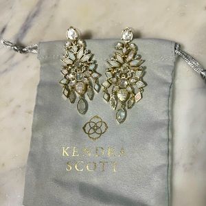 KS Aryssa Statement Gold Kyocera Opal Earrings